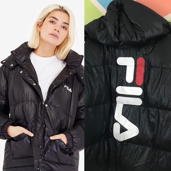 black fila puffer jacket